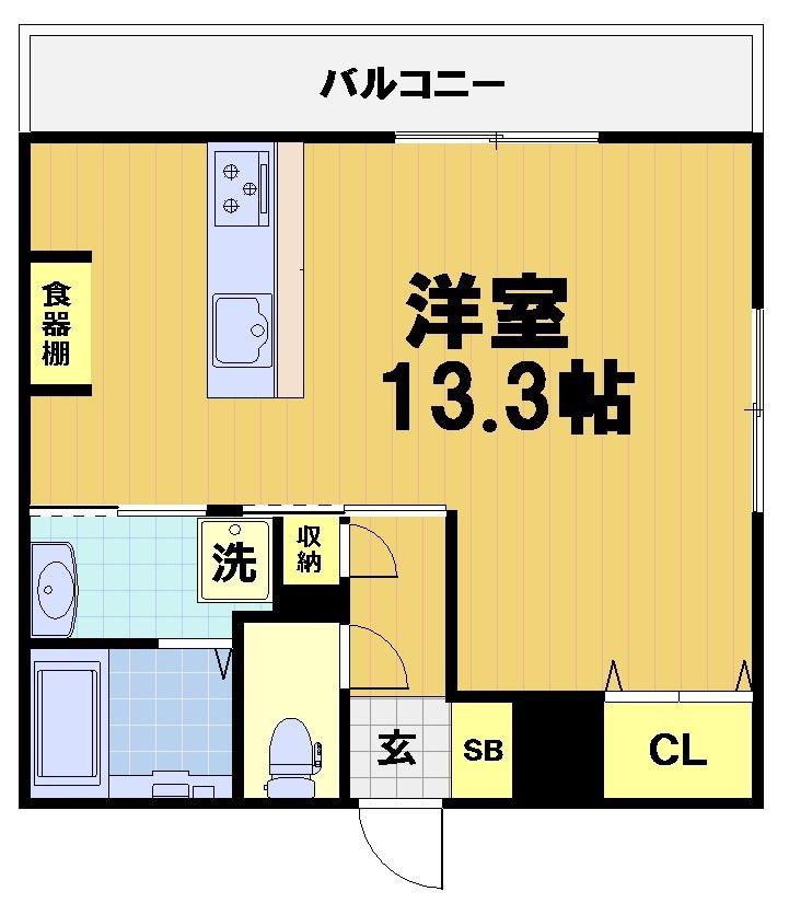 シャルレ16番館 (ワンルーム/2階)の間取り写真