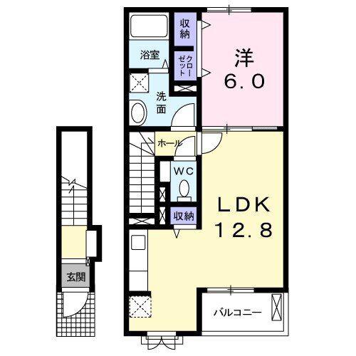グランツ壱(1LDK/2階)の間取り写真