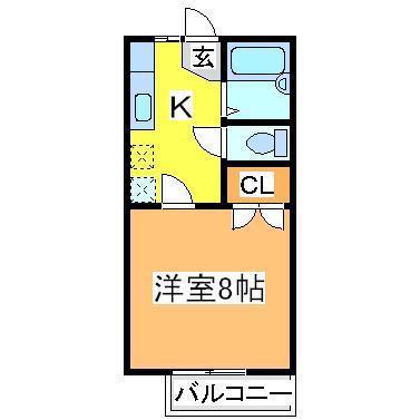 プラネット寺家 C(1K/2階)の間取り写真