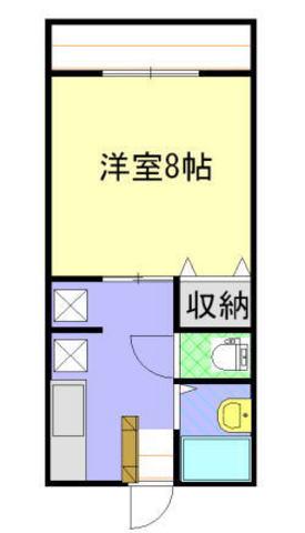 シティハイム笹賀(1K/1階)の間取り写真