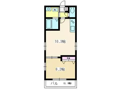 メゾン プラティーク(1LDK/3階)の間取り写真