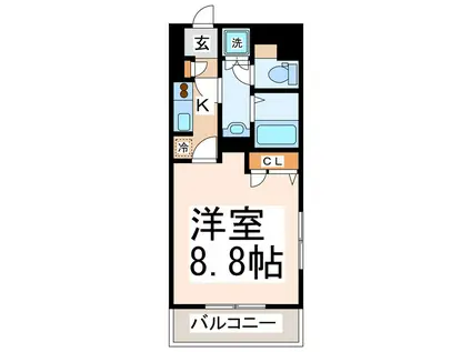 レグルスステージ(1K/1階)の間取り写真