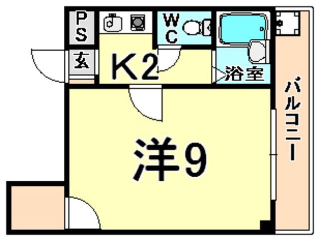 クレールステュディオ(1K/2階)の間取り写真