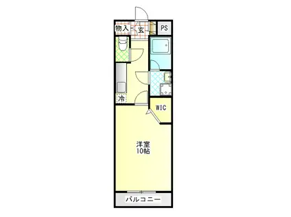 イロハビル(1K/1階)の間取り写真