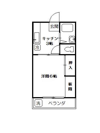 コーポ小吉(1K/1階)の間取り写真