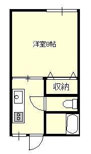 パフィオパートII(1K/1階)の間取り写真