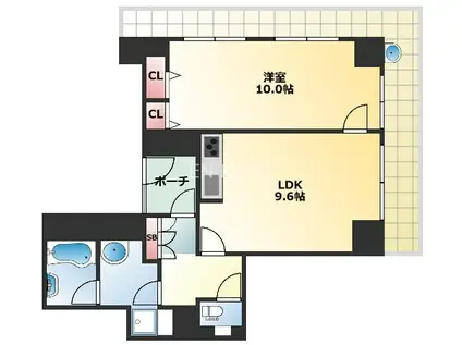 樹樹ガーデン(1LDK/11階)の間取り写真