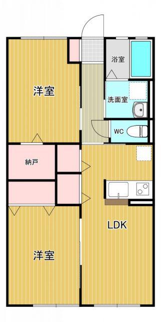 カーサグラシアII(2LDK/1階)の間取り写真