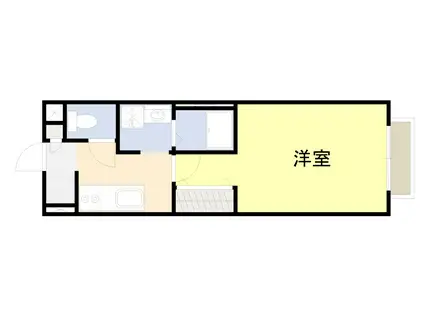 トラスティー西品治1(1K/2階)の間取り写真