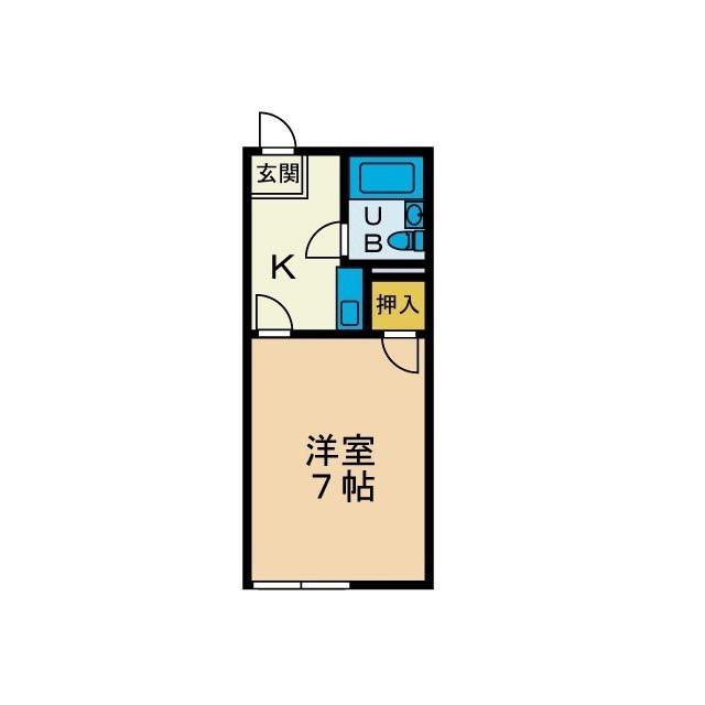 エスポアールハウスB(1K/2階)の間取り写真