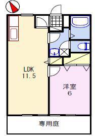 サンライフ森の西(1LDK/1階)の間取り写真