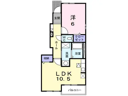 ストークパークII(1LDK/1階)の間取り写真