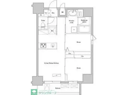 SPコート両国(2LDK/9階)の間取り写真