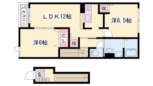 パストラルII(2LDK/2階)の間取り写真