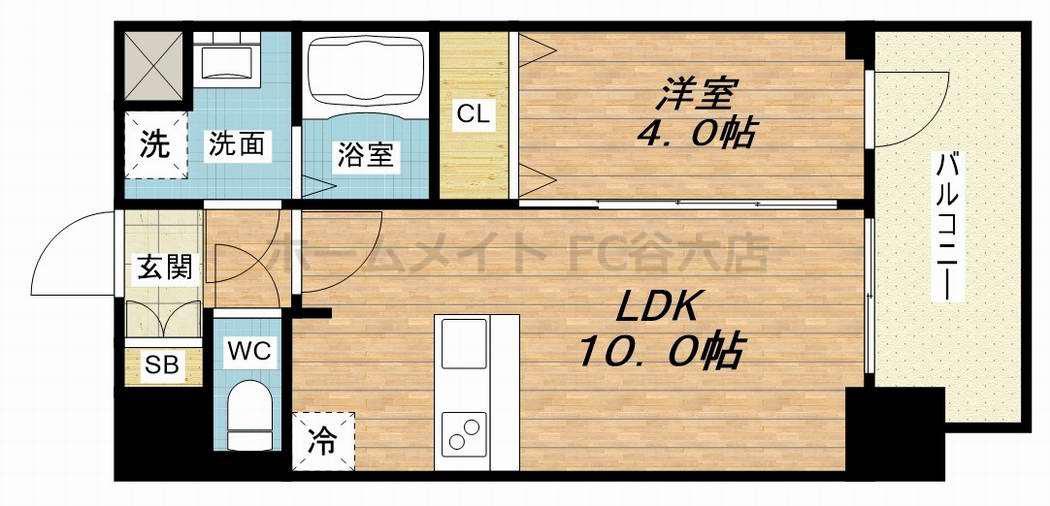 プレサンス新大阪イオリア(1LDK/7階)の間取り写真
