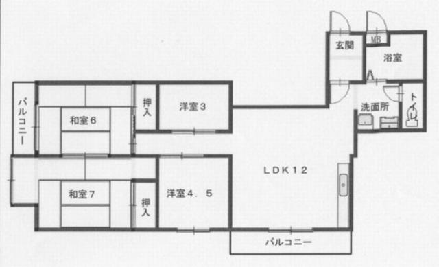 第2吉岡ビル(3SLDK/5階)の間取り写真