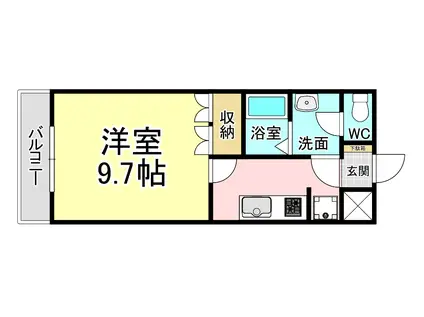 ベティヒルズ(1K/1階)の間取り写真