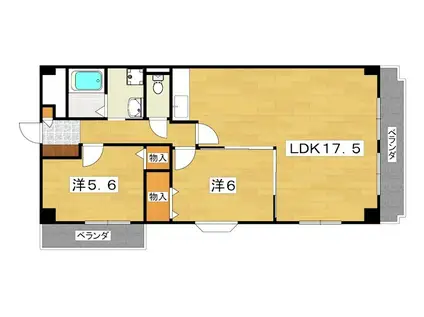 MAYUMIウエストサイド楠葉(2LDK/4階)の間取り写真