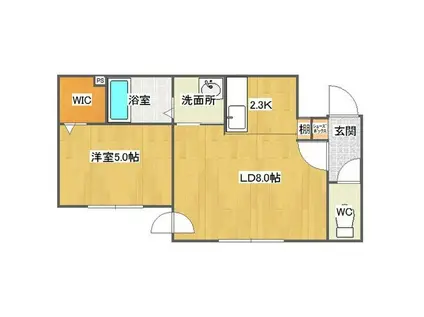 RIHOED(1LDK/2階)の間取り写真