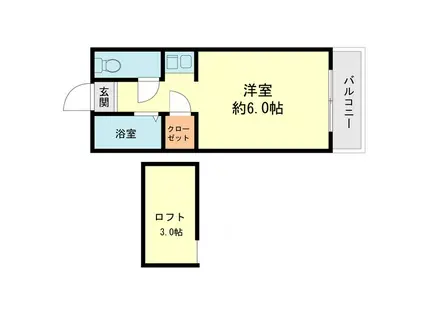 ウィング21街道(1K/2階)の間取り写真