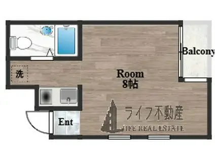 ヴィレッジヒル喜里川(1K/1階)の間取り写真