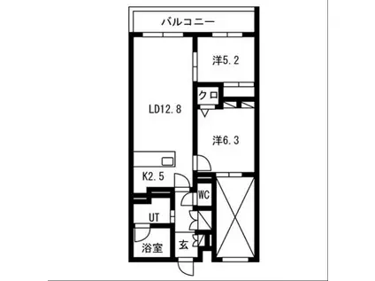 PRIME COURT LA FORET 平岸(2LDK/2階)の間取り写真