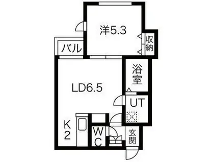 グロワール南郷(1LDK/1階)の間取り写真
