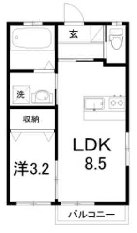 煉瓦の家SAKURAI(1LDK/1階)の間取り写真