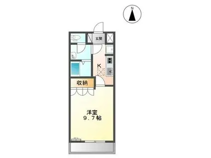 ピュアラK(1K/1階)の間取り写真