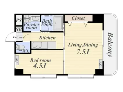 ヨーロピア荒田(2K/10階)の間取り写真