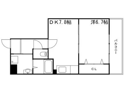 大栄・十二所前レジデンス(1DK/7階)の間取り写真