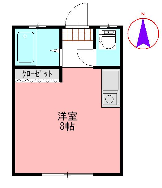 グリーンヒルズ五平(ワンルーム/1階)の間取り写真