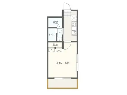 グランド―ルわらしな川 II(1K/1階)の間取り写真