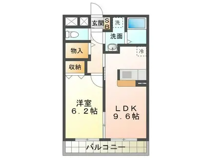 LA PERLE(1LDK/3階)の間取り写真