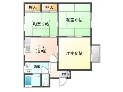 平成ハイツ(3DK/1階)の間取り写真