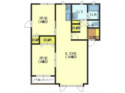 ハーモニーパレスII(2LDK/2階)の間取り写真