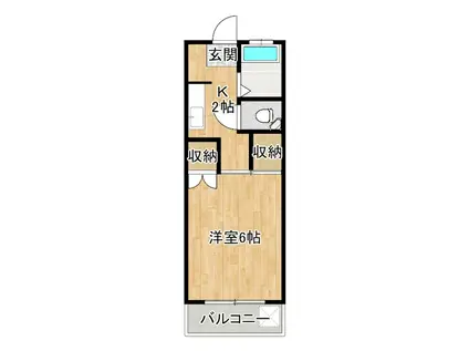 コーポAYA(1K/2階)の間取り写真