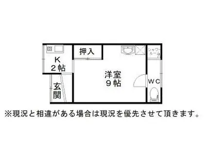 三宅様加守町平家(1K/1階)の間取り写真