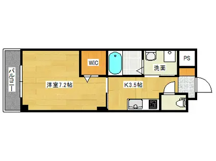 グレーシア草津(1K/2階)の間取り写真