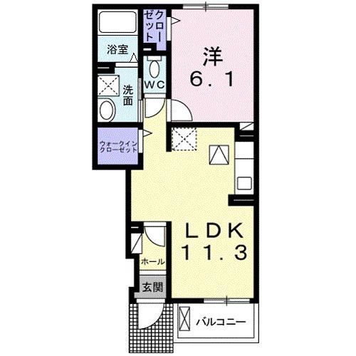 レジーナ オノ(1LDK/1階)の間取り写真