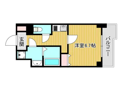 S-RESIDENCE 難波 VIALE(1K/4階)の間取り写真
