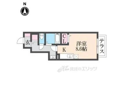 アローハイム(ワンルーム/1階)の間取り写真