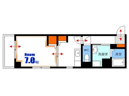 ジョルニ・フェリーチェ(1K/2階)の間取り写真