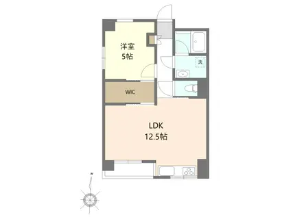 ハイタウン浜田山(1LDK/5階)の間取り写真