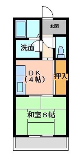 メゾン大半田(1DK/2階)の間取り写真