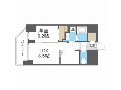 セレニテ本町リアン(1LDK/12階)の間取り写真