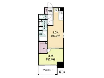 アプリーレ堺筋本町(1LDK/6階)の間取り写真