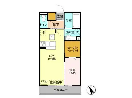 ラ ルーチェ(1LDK/1階)の間取り写真