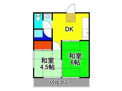 コーポトヨオカ(2DK/1階)の間取り写真