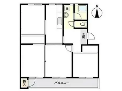 年ヶ森ハイツ(3DK/5階)の間取り写真